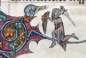 Странные средневековые сцены битвы между людьми ...и улитками