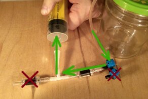 Как раздуть зефирки. или Вакуумная камера из шприца и банки