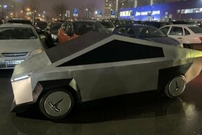 Копия Tesla Cybertruck на базе "Самары" появилась на дорогах Москвы