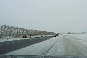 Авария дня. Хонда вылетела на встречку в Омской области