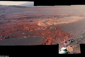 Потрясающая панорама Марса: кладбище марсохода Opportunity