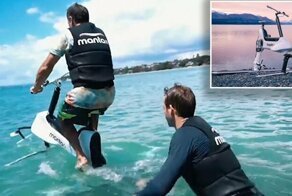 Электровелосипед, способный двигаться по воде со скоростью до 20 км/ч