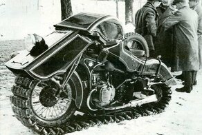 Гусеничный мотоцикл-снегоход BMW Speziel Tr500 «Schneekrad»