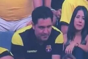 Неловкий момент, когда пришел на матч с любовницей и попал на камеру