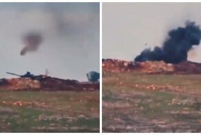 Броня крепка: опубликовано видео попадания противотанковой ракеты в Т-90А