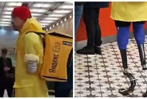 В Екатеринбурге спортсмен без рук и ног устроился курьером по доставке еды