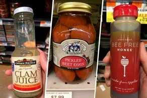 Необычная еда на прилавках магазинов