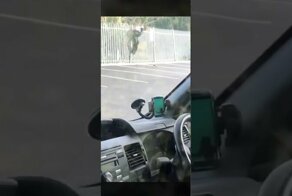 Беспомощный полицейский повис на заборе