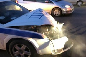 Авария дня. ДТП с патрульной машиной в Хабаровске