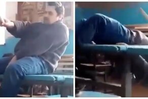 В Татарстане пьяный учитель труда прямо на уроке упал с парты