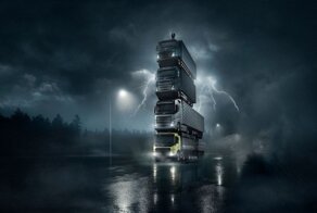Башня из четырех грузовиков: захватывающий рекламный ролик от Volvo