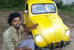 Умелец из Индии создал самодельный Volkswagen Beetle с двигателем от мотоцикла