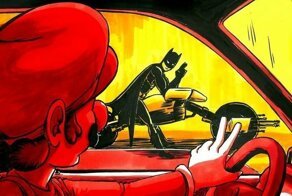 Художница нарисовала гонки между Супер Марио и другими известными персонажами