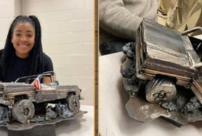 В США старшеклассница сварила из металлолома модель пикапа Chevy