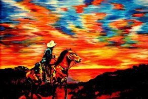 Слепой художник на ощупь создает красочные полотна