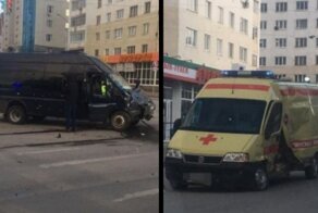 Авария дня. "Скорая" столкнулась с катафалком Уфе