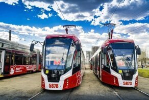 В Перми на линию вышли семь новых трамваев «Львенок»