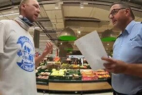 Драка русскоязычных покупателей с полицейскими в немецком супермаркете
