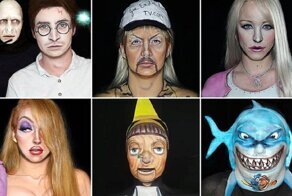 Визажист-самоучка легко превращается из Воландеморта в Гарри Поттера