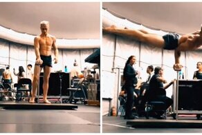 Эффектная тренировка артиста из Cirque du Soleil