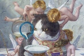 Царственные коты в работах талантливого японского художника