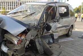 Авария дня. Момент ДТП в Краснодаре в котором пострадал пешеход