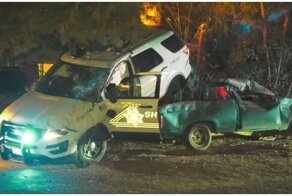 Эффектная авария во время полицейской погони