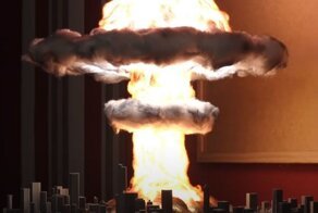 Диорама со взрывом атомной бомбы