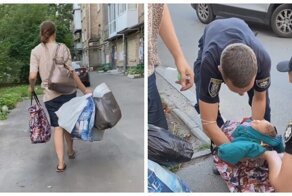 В Киеве многодетная горе-мать несла новорожденного в сумке по жаре и пела колыбельную