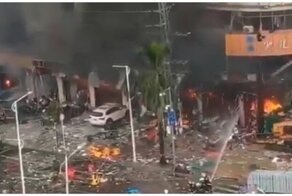 Момент взрыва в китайском отеле попал на видео