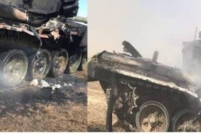 В сети появились снимки танка Т-90 после попадания ПТУР на учениях под Астраханью