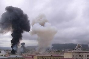 На Степанакерт обрушились ещё пять ракетных ударов: видео