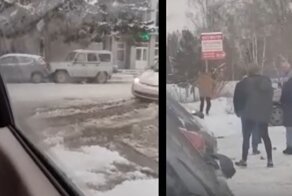 Сибирские разборки: обманутый муж таранит машину любовника