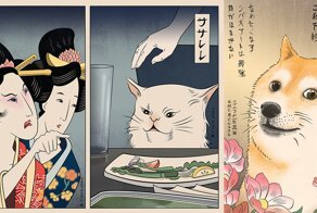 Художник воссоздает любимые мемы в стиле японских гравюр