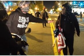 Вооруженную ножом активистку движения Black Lives Matter отправили в нокаут
