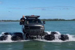 Безумный пикап Monstermax отправился поплавать в Мексиканском заливе