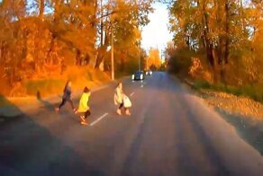Дети на дороге! Отличная реакция водителя из Златоуста