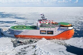 Спуск на воду ледостойкой платформы «Северный полюс»!