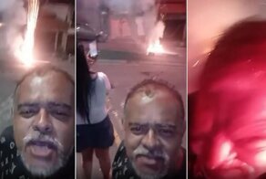 Бразилец еле унёс ноги от разрывов петард  