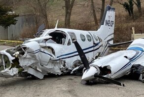 Крушение легкомоторного самолета в США попало на видео