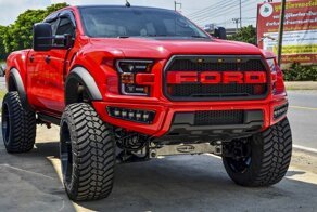 Тюнинг Ford Ranger на 24" дисках. Большой! Красный!