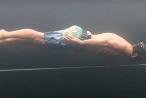 Стометровка подо льдом без гидрокостюма