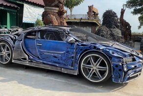 Тайские умельцы создали из металлолома копию Bugatti Chiron и еще много крутых поделок