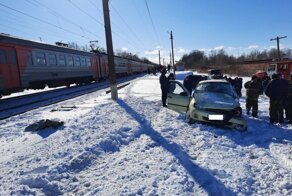 Авария дня. ДТП на железнодорожном переезде под Рязанью