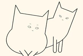 Художник рисует минималистичные рисунки мемных котов