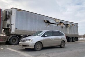 Танк стволом вспорол фуру на трассе в Новосибирской области