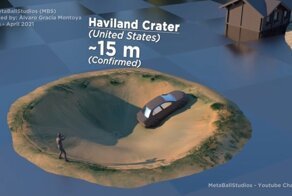 Крупные кратеры в 3D-визуализации