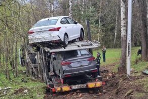 Авария дня. Пьяный водитель автовоза устроил ДТП в Московской области