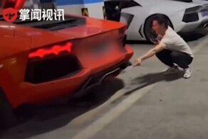 Попытка китайца пожарить мясо на выхлопе Lamborghini: видео с ароматом дымка