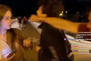 Киевский стример решил поцеловать на улице первую попавшуюся девушку, но тут же получил по лицу